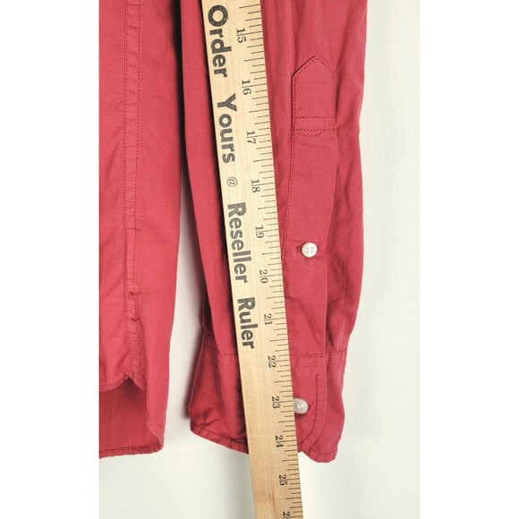 J Crew Mens Sz S Short Button Down Shirt Stretch Slim Secret Wash Red Heathered - Picture 6 of 11